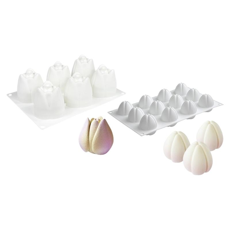 Stampi in Silicone a Forma di Tulipani Delicati per Mousse, Torte e Cioccolatini Strumento per la Cottura