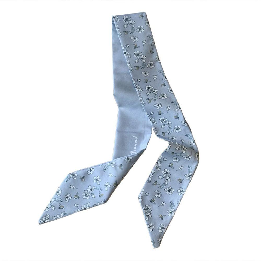 Retro Floral Scarf Ribbon Long Scarves Luxury Scarf Headband  Dress Decor