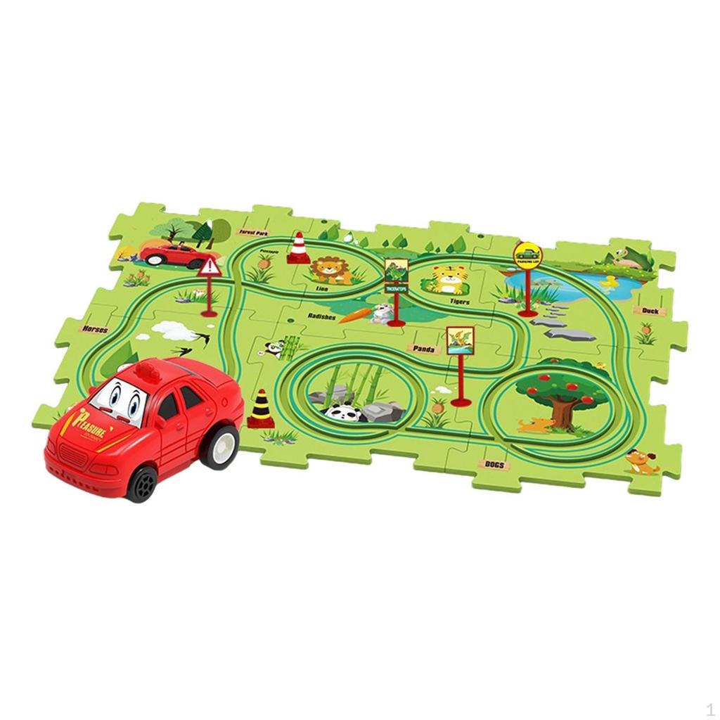 City Road Puzzle for Kids Puzzles Track Play Set Building Blocks Girls