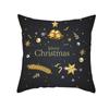 New Black Hot Stamping Christmas Pillow Cover Golden Elk Christmas Tree Sofa Cushion Cover Home