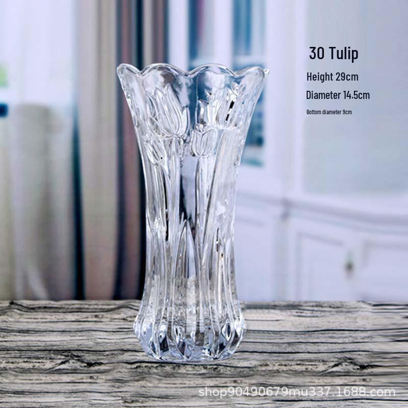 Thickened Transparent Glass Vase for Hydroponic Bamboo & Dry Flower Arrangement