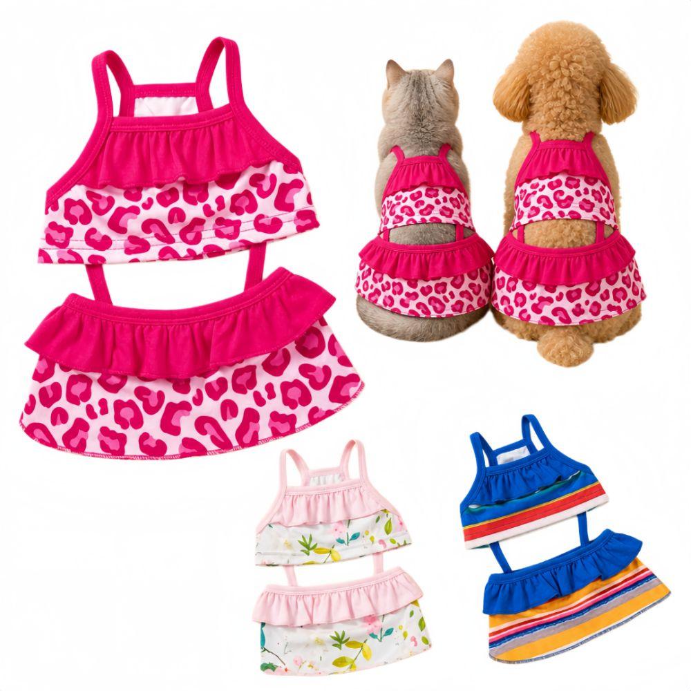 Anti-shedding Dog Bikini Skirt Thin Pet Slip Dress Cute Cat Dog Swimsuit Vest  Cat Dog Clothing