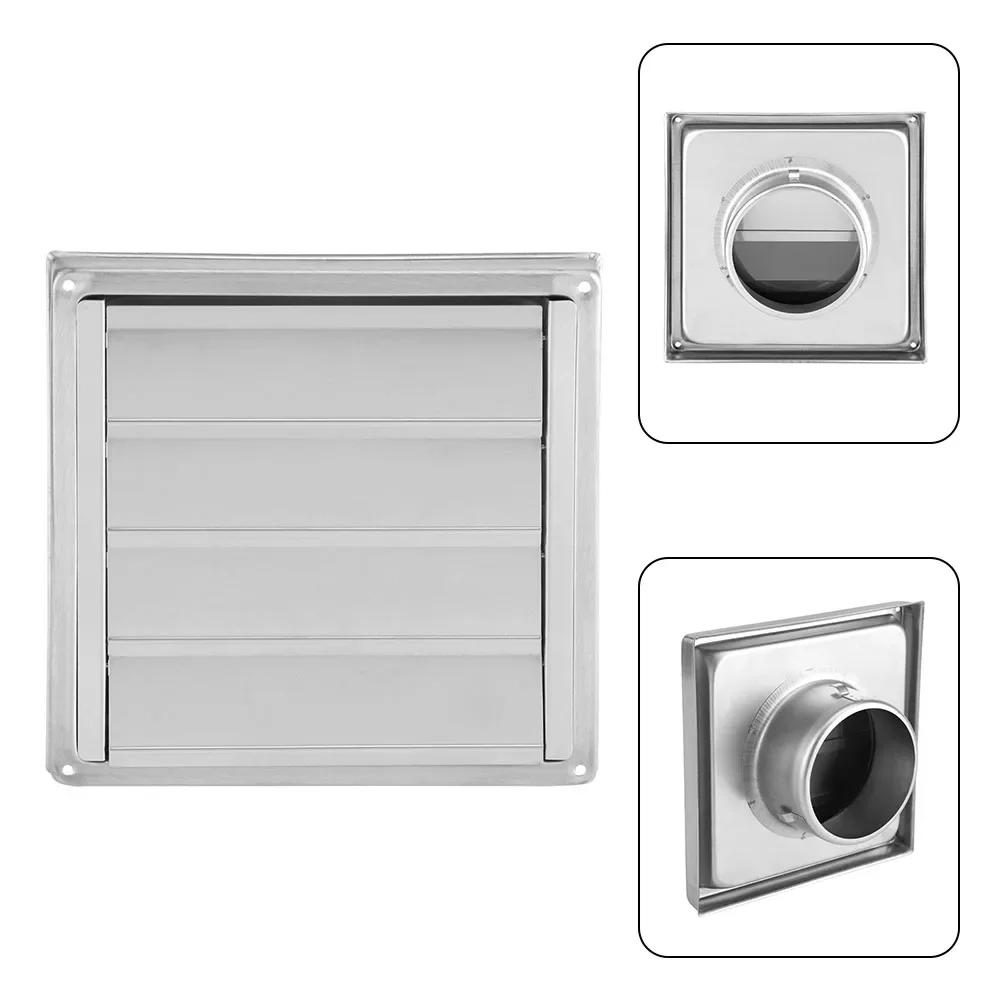 100MM Stainless Steel Air Vent Exterior Wall Ventilation Cap Movable Square Air Outlet Kitchen Bathroom Wall Grilles Duct Cover