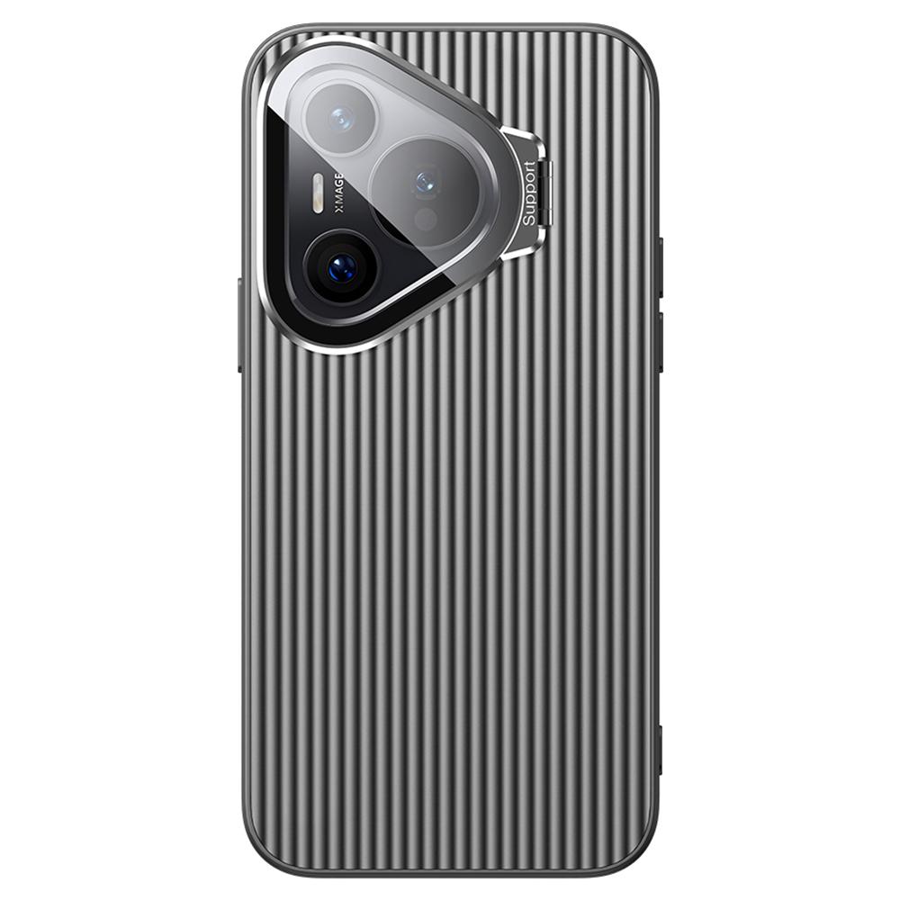 

Для Huawei Pura 70 Pro/70 Pro+ Магнитный чехол Металлическая рамка объектива Подставка PC+TPU Чехол для телефона с защитной пленкой для объектива Black