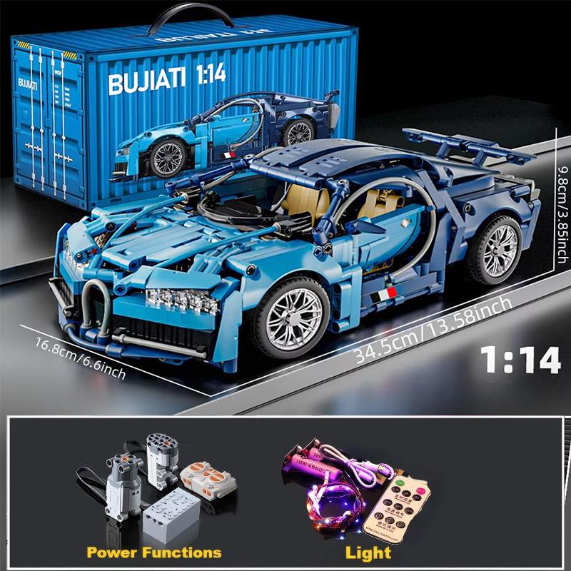 1:Mattoncini Super Auto da Corsa Scala 1:14, Kit Modello Veicolo Sportivo Fai-da-te Giocattolo da Costruzione Regalo per Ragazzi Bambini Età 8-12 14