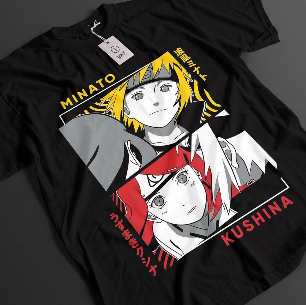 

Naruto Shirt Minato Tshirt Kuchina T-Shirt Obito Rin Anime Namikaze Unisex Tee L