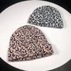 Women Leopard Print Woolen Knitted Cap Retro Autumn Winter Warm Cap Hat