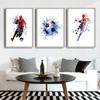 Football Star Poster Watercolor Football Canvas Paintings Print Abstract Wall Art Picture for Children Room Home Decoration No Frame