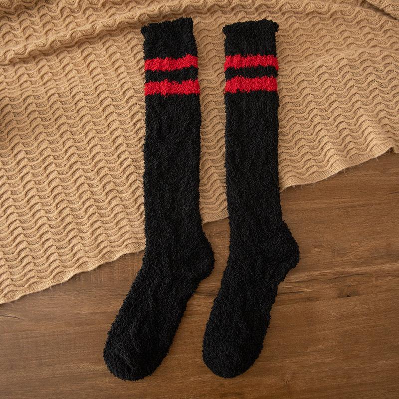 Women's Winter Thick Coral Fleece Calf Socks - Warm Velvet High Tube Floor Sleeping Socks