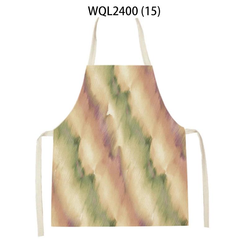 Flower Printed Sleeveless Kitchen Aprons for Women Colorful Pattern Pinafore Home Cooking Baking Waist Bib Kitchen Accessories