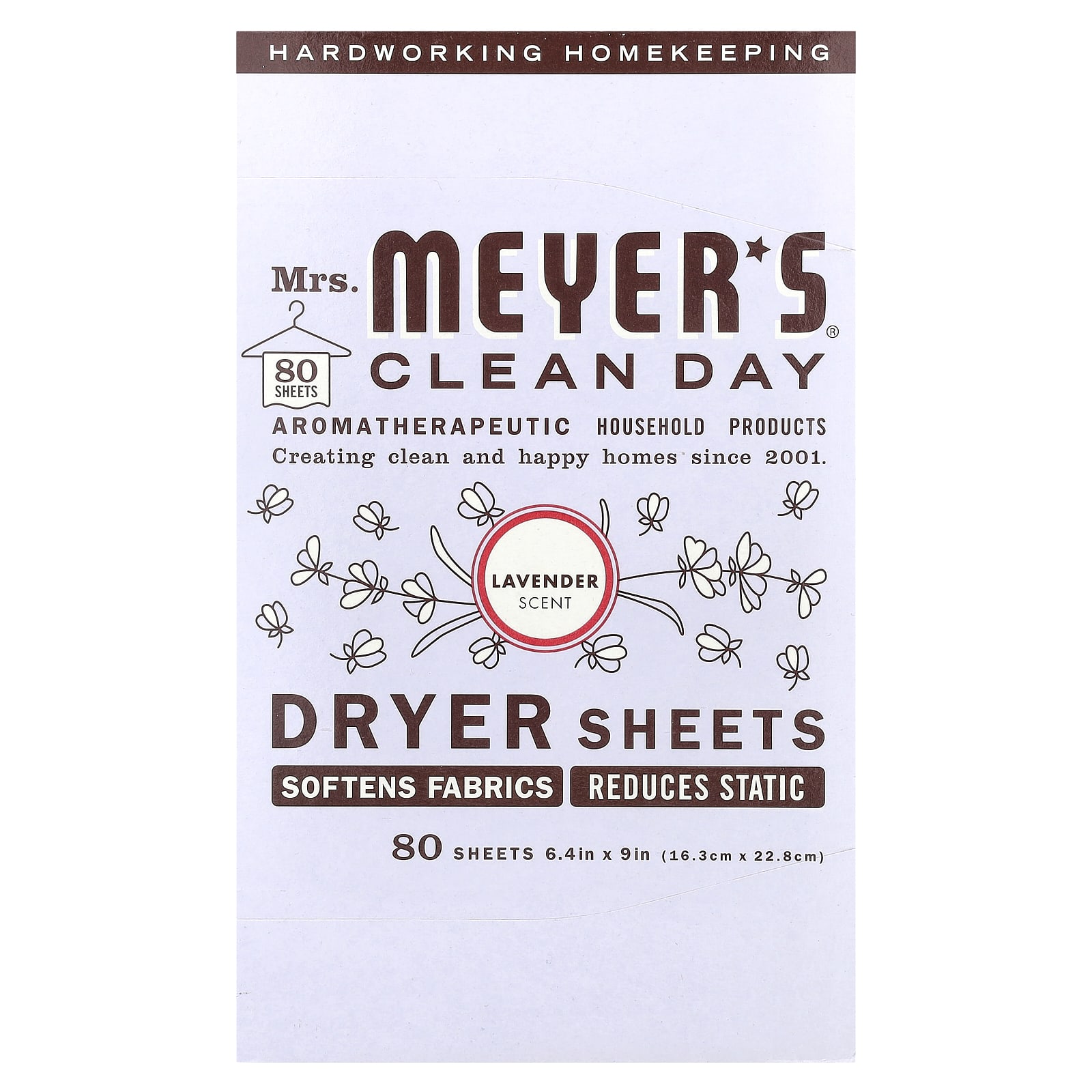 

Mrs. Meyers Clean Day, Dryer Sheets, Lavender, 80 Sheets