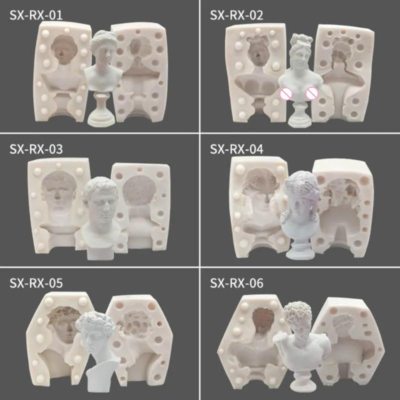 Home Decoration Molds Portrait Plaster Mold Scented Candle Mold DIY Handmade Soap Candle Silicone Molds Accessories Tools