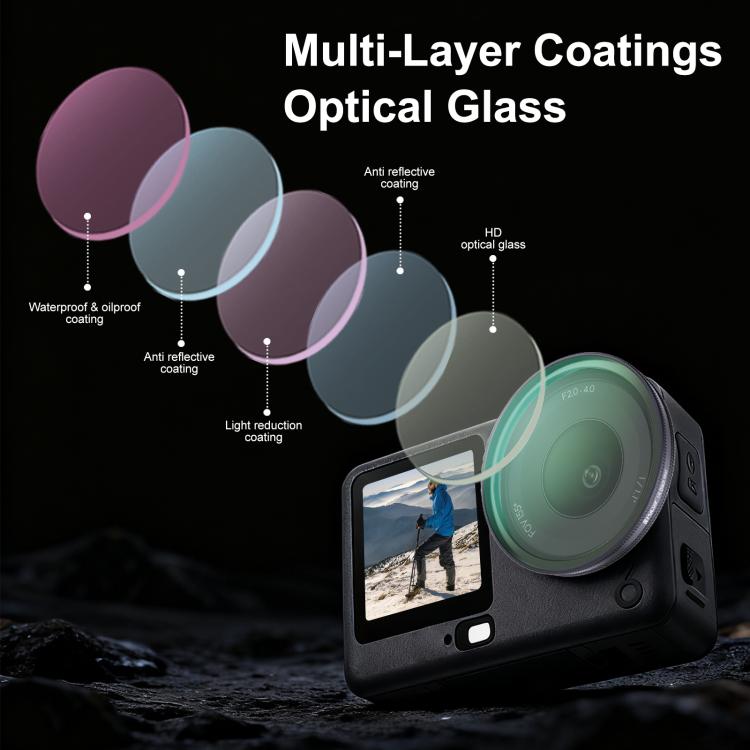 1/4 Black‑Mist Lens‑Filter, Multi‑Coat Optical‑Glass Quick‑Release Camera‑Filter For DJI Osmo Action 6 Action‑Camera