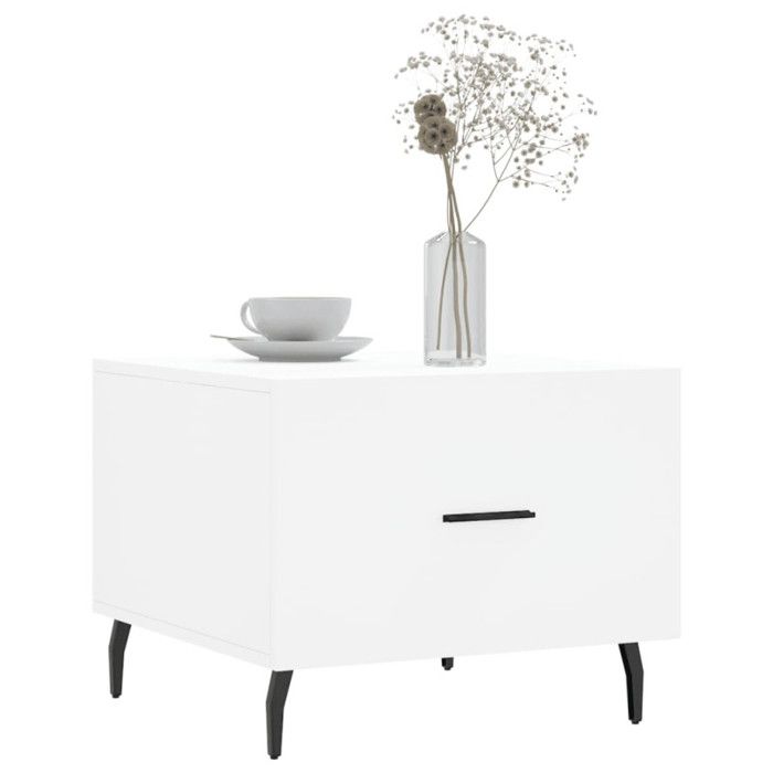 VidaXL Table basse blanc 50x50x40 cm bois d'ingénierie 829428