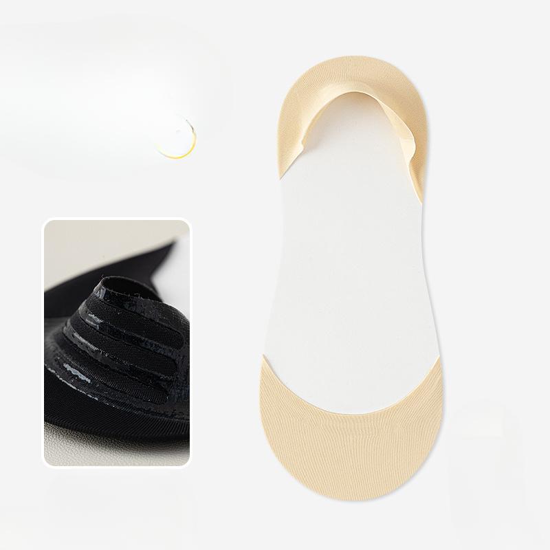 

Женские летние ультратонкие дышащие нескользящие носки-лодочки из искусственного шелка с мелким вырезом 1 pair телесный