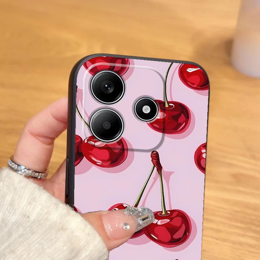 Case for Xiaomi Redmi Note 10S 9S 10 9 13 Pro Plus 11 12 Pro 14 7 8 11s 12s Funda Phone Cover Cherry Pattern