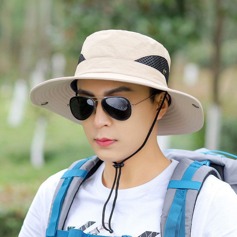 

Hat Men s Summer Korean Sun Hat Outdoor Sun Protection Sun Hat Youth Bucket Hat Hiking Fishing Hat Easiest for Match Tide Khaki All yards