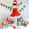 Milky Time Women's 4-Piece Santa Costume Set with Cloak and V-Neck Cloak