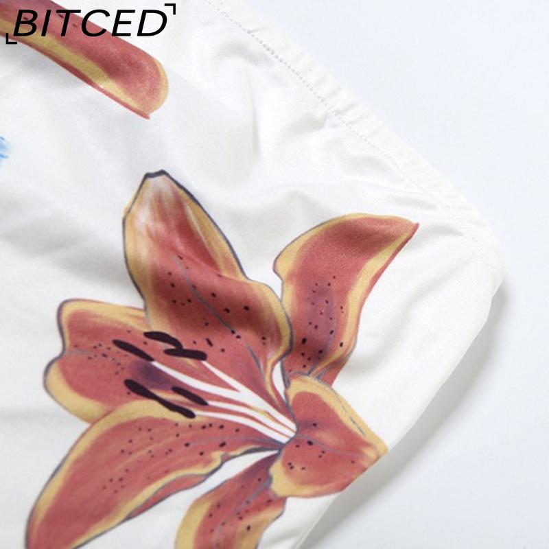 BITCED Summer Women's Streetwear Floral Print Sensual Crop-Top Bustier