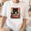 Nudel Ramen Katze Shirt Teen Popkultur Grafik Bequem Gothic Vintage Klassisch T-Shirt Damen 80er Bequem 2000er kawaii