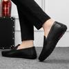 2025 Leather Loafers Men Casual Shoes Classic Man Moccasins Luxury Designer Flats Slip On Black Mens Driving Shoes