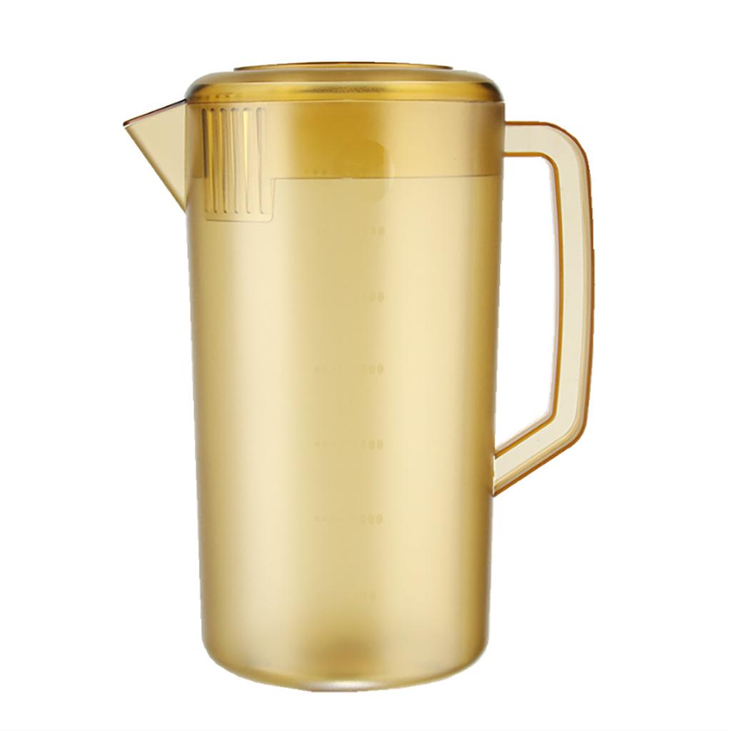 Water Pitcher PC Plastic High Temperature Resistance Frosted Kettle Mix Drinks Water Jug with Scale and Lid for