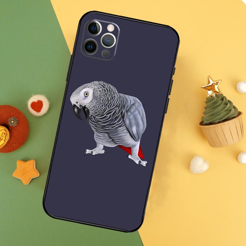 African Grey Parrot Funda For iPhone 11 12 13 14 16 15 Pro Max Mini XS Max X XR SE2 7 8 14 16 15 Plus Phone Case