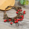 Retro literary and artistic small fresh cherry bracelet female fruit fringed ceramic hand rope handmade jewelry