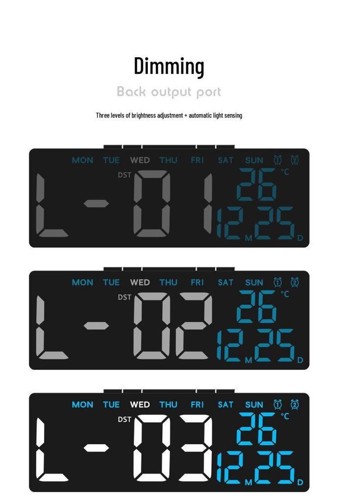 LED Alarm Clock - Multifunctional Desktop Clock with Temperature Display & USB Output, Multiple Alarms, Model 6668