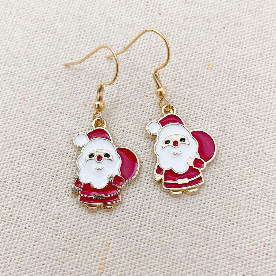 2025 New Fashion Women Christmas Santa Claus Snowman Smiling Face Earrings Women Christmas Party Hanging Dangle Earring Jewelry