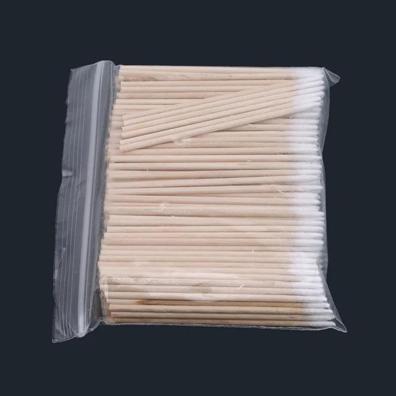 100/300PCS Embroidered Pointed Cotton Swabs Female Cosmetics Tool Nose Ear Cleaning Lipstick Head Stick Bastonil Cotton Cloth