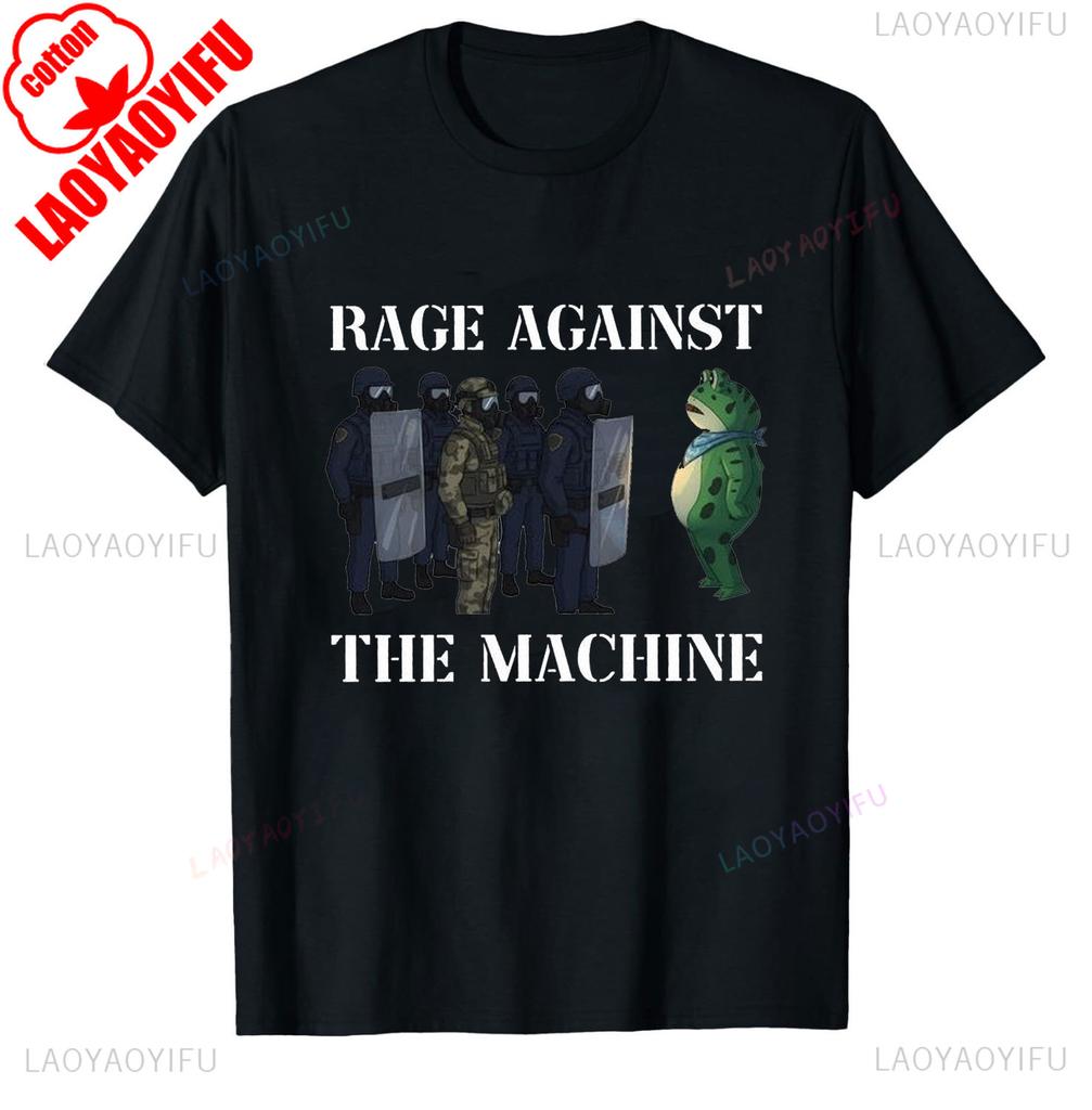 Rage Against The Machine Portland Frog Protest Shirts Anti ICE Resistance Autumn and Winter Keep Warm Summer Cotton Tee Tops