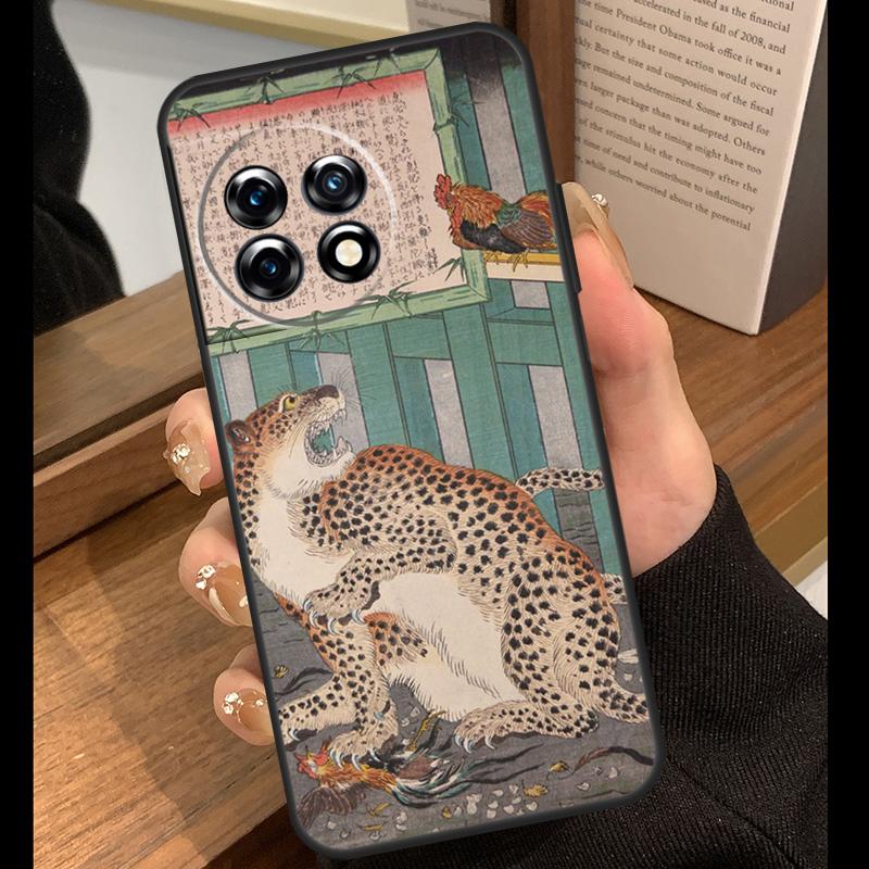 Japanese Ukiyo-e Art Panther Tiger Case For OnePlus 15 13 12 11 10 15R 13R 12R 10T 13T OnePlus Nord 5 CE 4 3 Lite N20 N30 Cover