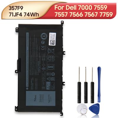 Rechargeable Lithium Battery For Dell Inspiron 15" 7000 7566 7759 7559 7567 7557 357F9 71JF4 Laptop Battery 74Wh
