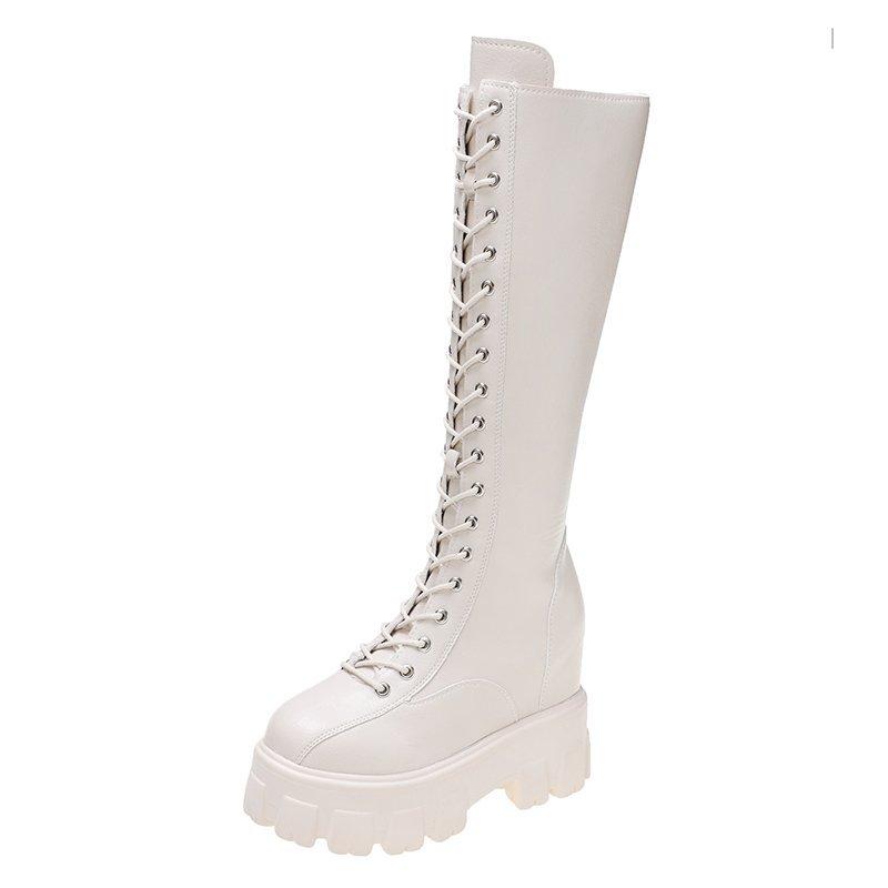 Botas de mujer High Top 2021 Chunky Platform Pu Botas altas sobre la  rodilla Mujeres Retro Punk Aumento de zapatos largos Zapatos de mujer  comprar a buen precio — entrega gratuita, reseñas