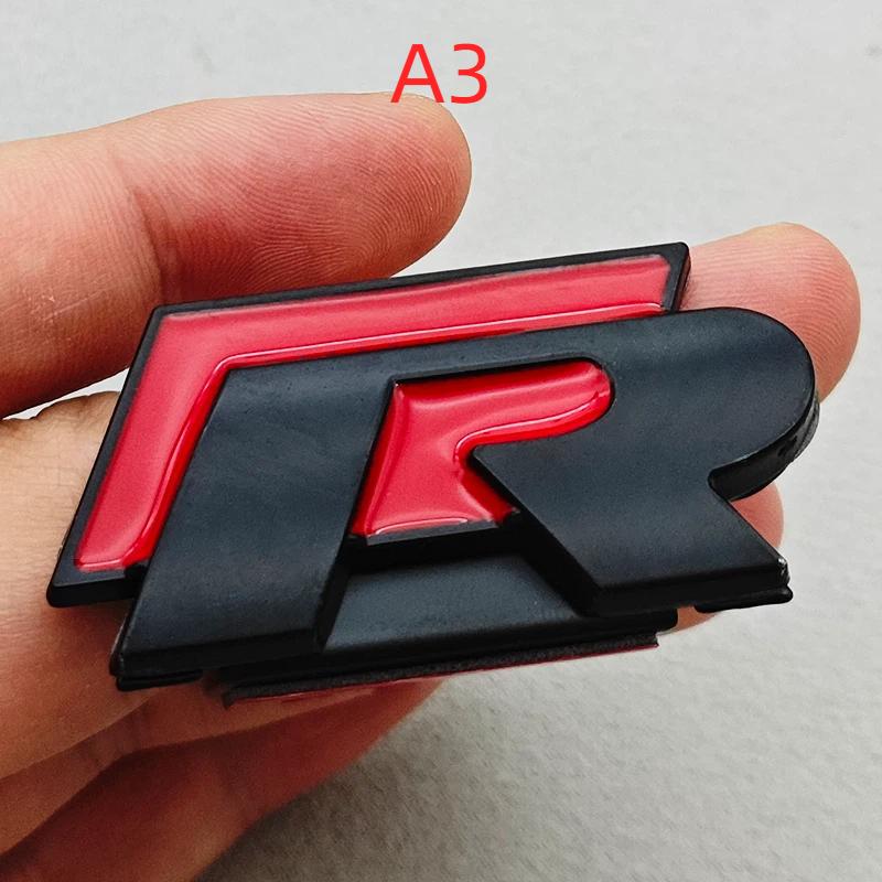 3D Metal Car Logo R RLine Front Grille Emblem Badge Sticker Accessories