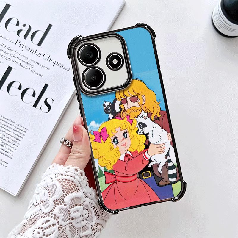 Candy 90s Cartoon Plating Phone Case For Xiaomi Redmi Note 14 15 Pro Plus 13 12 11 11S 11T 10 9S 9 5G Anti-Fall Airabag Cover