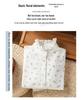 Soft Cotton Floral Print Long Sleeve Shirt with Ruffled Collar