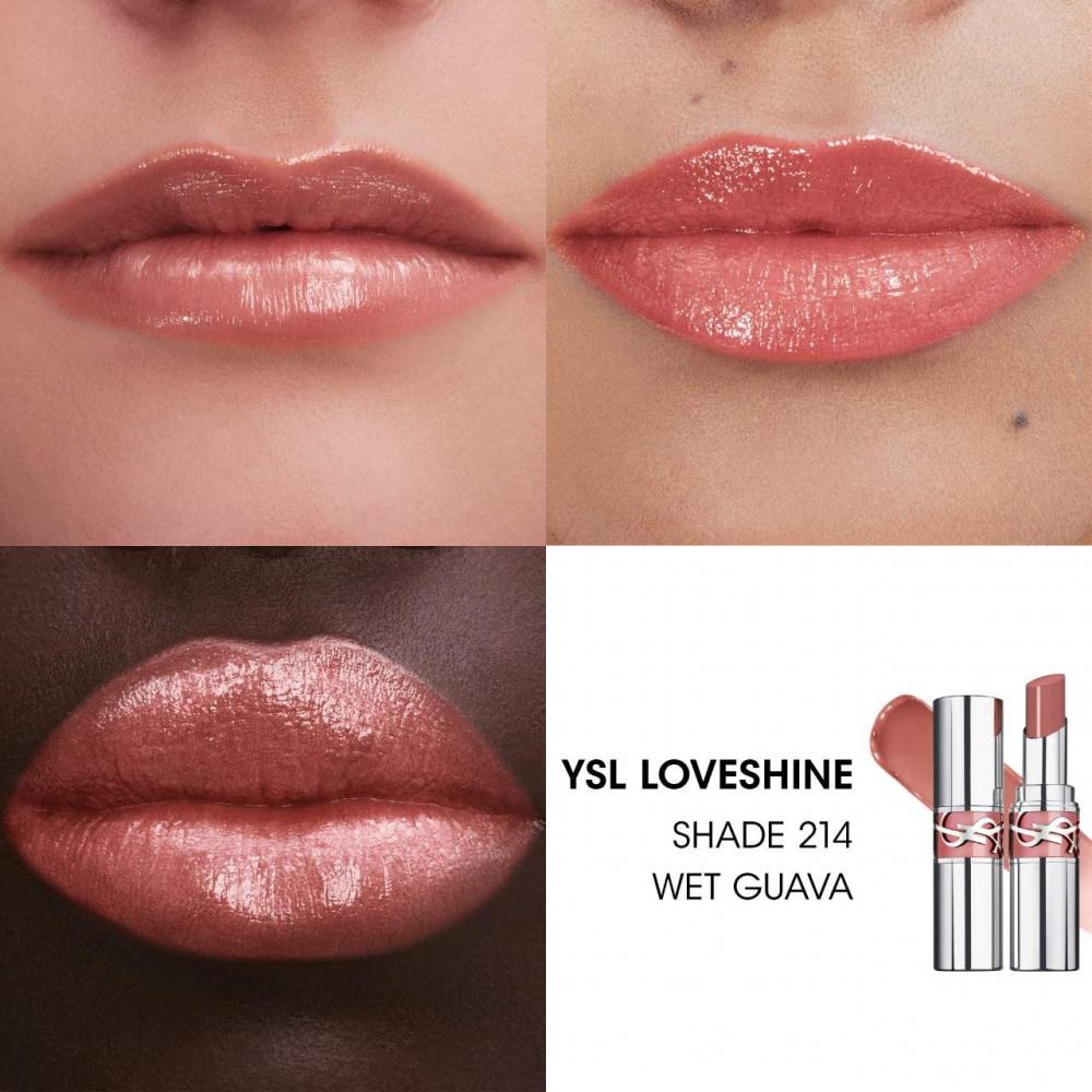 Yves Saint Laurent Ysl Loveshine Lippenöl-Stift 0,11 Unzen 3,2 G 214 Wet Guava light Pfirsichrosa