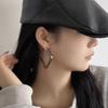 Temperamental square big hoop earrings for women