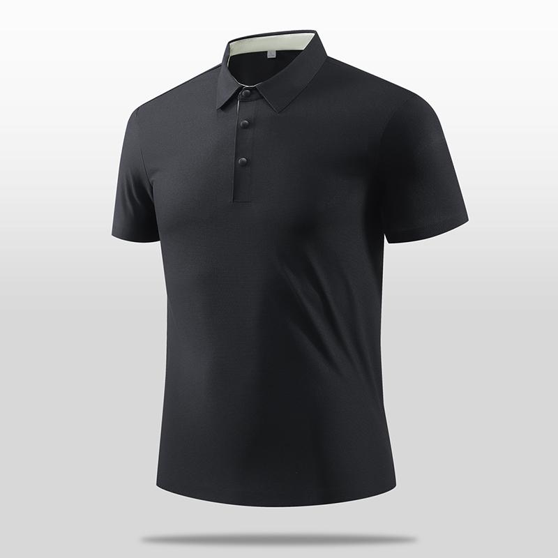 Solid Color Short Sleeved Polo Shirt Short Sleeved T-shirt for Men, Simple Business Casual Men, Lapel T-shirt