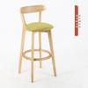 Nordic Solid Wood Bar Stool with Backrest - Modern Minimalist High Chair for Home or Milk Tea Shop