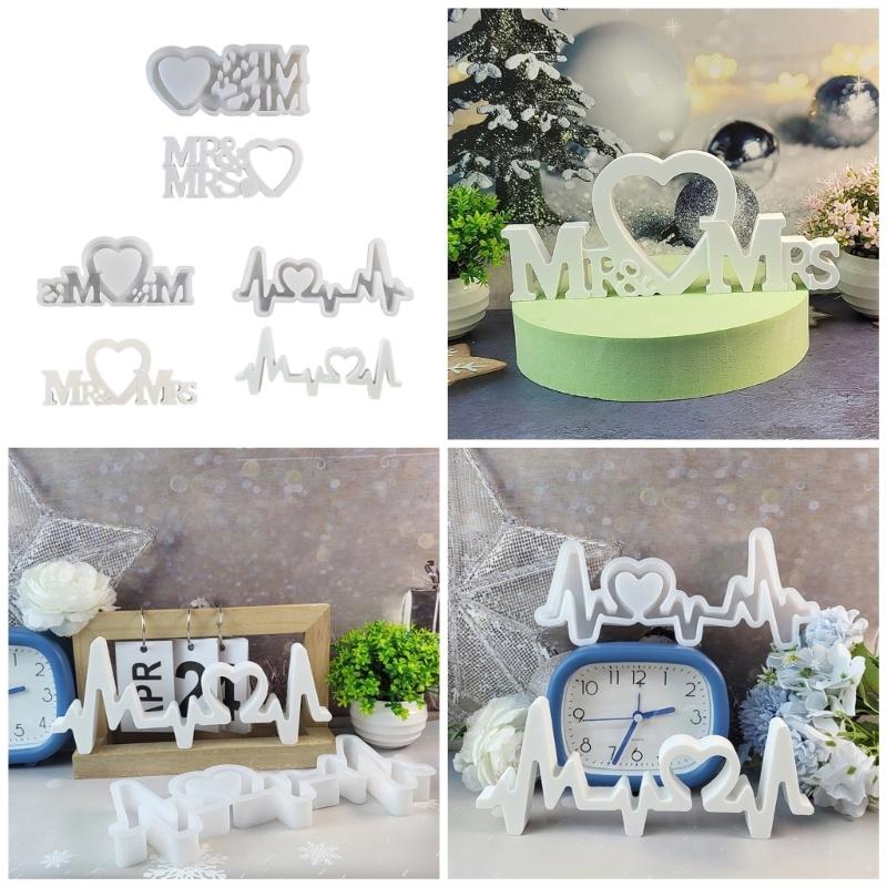 Silicone Love Sign Resin Mould Handmade Love Sign Stand Ornament Silicone Mold for Personalized Wedding Decors