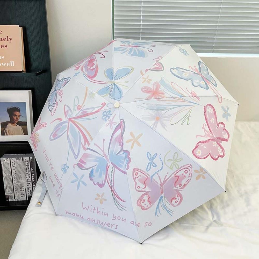 Windproof Butterfly Rain Umbrella UV Protection Folding Sun Umbrella  Women