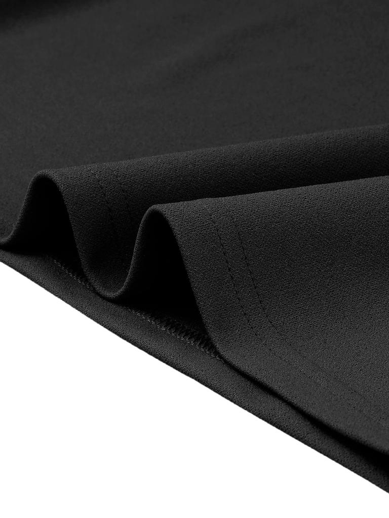 Allegra K Women's Boat Neck Ruched Bodycon Dress for Work or Office, Sleeveless Sheath Dress, Black, Size S