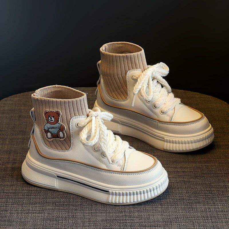 

Girls shoes spring and autumn 2025 new children s velvet sports shoes older children s winter white shoes girls two cotton shoes 28 inner length about 17.8cm коричневий