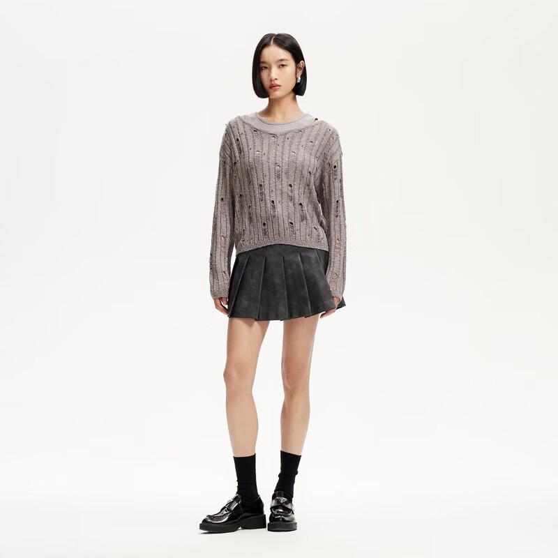 Veromoda Women's Beaded Hollow-Out Two-Piece Knitted Top