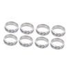 8pcs Dragon Pattern Ring Men Stainless Steel Fashionable Elegant Ring Jewelry Accessory for Dating Party