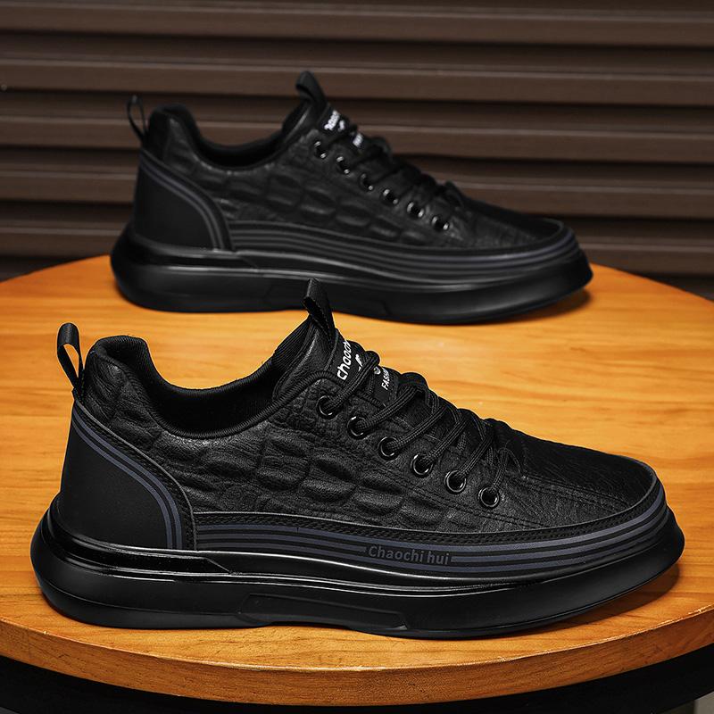 

Мужская повседневная популярная обувь для скейтбординга с низким верхом, студенческая модная обувь для мальчиков, мужские удобные кроссовки с мягкой подошвой, трендовые спортивные кроссовки 39 чёрный