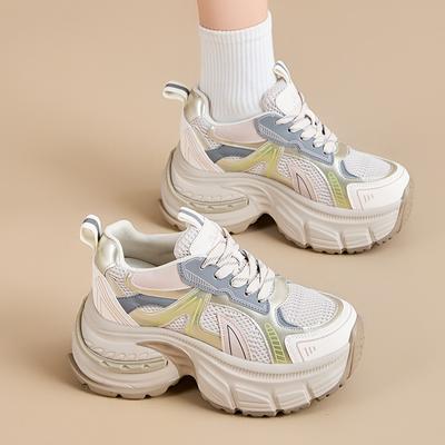 Platform Shoes Women's Spring New Versatile Breathable Heightening Muffin Showing Small Feet Lightweight Casual Sports Shoes